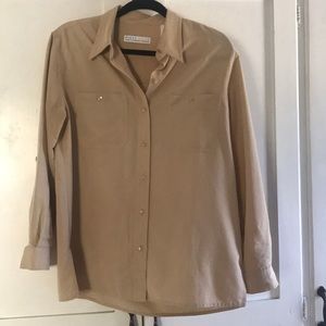 Classic “coffee w cream” colored blouse.